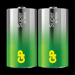 GP Super Alkaline Battery, Size C, LR14, 1.5V, 2-pack