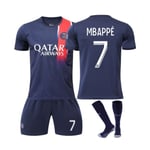 23-24 Paris Saint-Germain fotbollströja för barn nr 7 Mbappe kids 28(150-160cm)