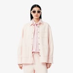 Lacoste Veste surchemise denim oversize Taille 44 Rose Angora