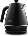 De'Longhi Distinta X KBIN3001.BK Designer Kettle, Brushed Steel, 360 Swivel Base, Cord Storage, 1.7 Litre, Anti-limescale Filter -Black