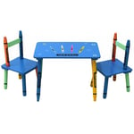 NEW! Childrens Wooden Crayon Table and Chairs Set Kids Room Furniture