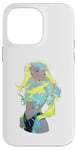 Coque pour iPhone 14 Pro Max Jaune et Bleu Cheveux Cyber-punk Anime & Manga Style Girl