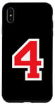 iPhone XS Max Jersey Number Uniform #4 Red, Four 4th Case