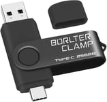 Clé Usb Type C 256 Go,Borlterclamp Mémoire Stick Double Connecteur Usb C 3.0 U Disque Flash Drive Pour Smartphone Android Samsung S10/S9/S8,Huawei Honor,Lg,Tablette Et Ordinateur(Noir)