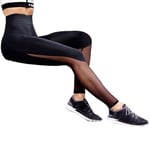 YELLAYBY Stretchy #sw Style Patchwork High Waist Women See-through Leggings Sports Yoga Gym Running Fitness Workout Pant Athletic Hip Lift Slim (Color : Black, Size : XL)