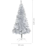 Vidaxl - Sapin de Noël Argenté Artificiel 120 x 65 cm et pied support pour un Noël original. - Argent