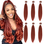 Braiding Hair Pre Stretched - 26 Inch Pre Stretched Braiding Hair 350# Braiding Hair Soft Yaki Texture 6 Packs Crochet Hair Extensions Braids for Black Women (26 Inch(6Packs), 350#)