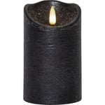 Flamme Rustic LED Blockljus Svart, 12 cm