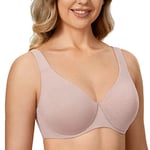 DELIMIRA Femme Soutien Gorge Minimiseur Forte Poitrine Invisible Grande Taille avec Armature Cameo Heather 95D