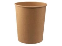 Papbæger Soup-To-Go 960 Ml 32 Oz Ø115x133 Mm Plast På Indersiden Brun,20 Ps X 25 Stk/Krt