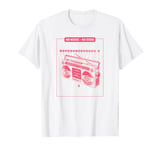 No Music No Good (with a retro cassette tape player print) T-Shirt