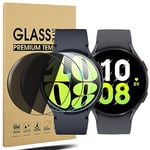 Diruite 2+2 Pièces Protection Écran pour Samsung Galaxy Watch 6/5/4 44mm Verre Trempé(Diamètre 41mm),Transparent Protecteur D'écran*2+Privacy Protection*2 pour Samsung Galaxy Watch 6/5/4 44mm