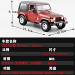 1-18 Jeep Shepherd Simulation Alloy Car Model Car Swing_Jeep Wrangler Soft Top (Sahara) Wine Red 31662