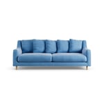 Habitat Swift Velvet 3 Seater Sofa - Blue Ash Leg Sky