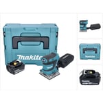 Dbo 484 T1J Ponceuse vibrante sans fil 18 v 112 x 102 mm + 1x batterie 5,0 Ah + Makpac - sans chargeur - Makita