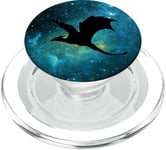 Mythical Dragon Flying Through Star Galaxy PopSockets PopGrip for MagSafe