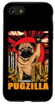 Coque pour iPhone SE (2020) / 7 / 8 Retro Pug Pugzilla Funny Dog Lover Japanese Movie Poster