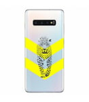 Coque S10 PLUS leopard chevron jaune