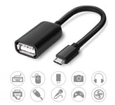 USB Female Host to Micro USB Male OTG Cable Adapter Compatible with all Android