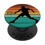 Raquette de tennis rétro vintage sport action Sunset Vibe PopSockets PopGrip Adhésif