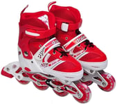 Inline Skates for Kids,Adjustable and Safe Durable Children Roller Skates,Fashionable Outdoor Sport Skates for Young Boys Girls (Color : Red, Size : 7.5UK)