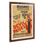 Big Box Art Framed Print of Vintage WPA Poster The Devil Passes (1) Design | Wall Art Picture | Home Decor for Kitchen, Living Room, Bedroom, Hallway, Walnut, A2 / 24.5x18 Inch / 62x45cm