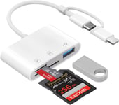 Lecteur De Carte Sd Pour Iphone, Lecteur De Carte Sd Pour Iphone/Ipad/Appareil Photo, Lecteur De Carte Sd Usb C, Ligh1Ting+Usb-C, Adaptateur Avec Lecteur De Carte Mémoire Micro Sd/Sd, Lecteur De Cart