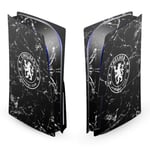 Head Case Designs Officially Licensed Chelsea Football Club Black Marble Mixed Logo Vinyl Faceplate Sticker Gaming Skin Decal Cover Compatible With Sony PlayStation 5 PS5 Disc Edition Console