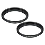 40.5mm-43mm Metal Step Up Ring, 2 Pcs Camera Lens Filter Adapter Ring Black