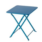 Table de jardin pliante Saba en acier coloris bleu abysse L.40 x l.40 x H.45 cm