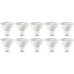 Lot de 10 ampoules led GU5.3 MR16 5 w Blanc chaud non dimmable, 220 v [Classe énergétique g]