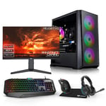 AWD-IT Mesh AMD Ryzen 5700X NVIDIA RTX 4070 12GB 27" 1440p Monitor Desktop PC Gaming Package