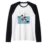 Astronaut Chilling in a Moon Pool Raglan Baseball Tee