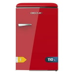 Cecotec Mini Frigo Rétro de 110 L Bolero CoolMarket TT Origin 110 Rouge E. Mini Réfrigérateur, Classe E, ICEBOX, LED Intérieur, Poignée Chromée, Étagères en Verre, Ouvre-bouteilles, Rouge