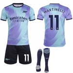 2024-2025 Arsenal Aawy Barn- och Vuxen Fotbollströja Jersey Med Strumpor No.11 MARTINELLI 26