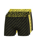 Crosshatch Lot de 5 boxers multicolores pour homme - Coffret cadeau pour vos amis, petit ami ou mari. Les boxers sont disponibles dans les tailles : S, M, L, XL, XXL, Glocomb - Jaune, L