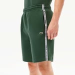 Lacoste Mens Cotton Flannel Jogger Shorts in Green material_polycotton - Size Medium