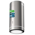 Cecotec Hotte Aspirante 38cm îlot Rond Bolero Flux Ire 388000 Inox A++. Finition Inox Aspiration 800M3/H, Moteur 210W, Commande Electronique, Panneau Led, Filtre Charbon