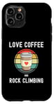 Coque pour iPhone 11 Pro Love Drinking Coffee And Rock Climbing Mur d'escalade