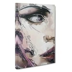 Big Box Art The Urban Woman in Abstract Canvas Wall Art Framed Picture Print, 30 x 20 Inch (76 x 50 cm), White, Grey, Brown, Black