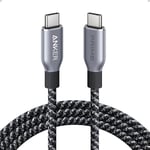 Anker Prime USB C to USB C Cable, 240W 6 ft Fast Charging USB C Cable, Upcycled-Braided Nylon with High Durability, USB 2.0 Cable for iPhone 15/15 Pro/15 Pro Max/15 Plus, MacBook, iPad, Galaxy S24