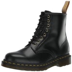 DR MARTENS Mixte 8 Eye Boot, Black Norfolk Flat & Black Borg Fleece, 41 EU