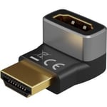 Goobay HDMI™ Vinklet Adapter 90° Vertikal, 8K @ 60 Hz, Gullbelagt