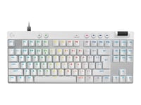 Logitech G Pro X Rapid - Tastatur - Tkl - Bakgrunnsbelyst - Usb - Qwerty - Us International - Tastsvitsj: Linear - Hvit