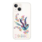 Coque Iphone 14 oiseau bleu calavera avec votre prenom