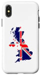 Coque pour iPhone X/XS Drapeau carte du Royaume-Uni