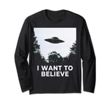 Alien UFO Hunter Cool Alien Spaceship I Want To Believe Long Sleeve T-Shirt