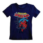 Marvel - T-Shirt Enfant Bleu Marine The Amazing Spider-Man- 12-13 Ans