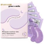 Grace & Stella - Masque Yeux [6 Paires, Violet] Patch Yeux Anti Cernes en Gel - Réduit les Cernes Sous les Yeux, Anti Poche Sous les Yeux - Vegan & Cruelty-Free