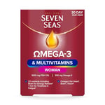 Seven Seas Omega-3 & Multivitamins Woman, with Biotin and Iron, 30-Day Duo Pack, 30 Omega-3 Capsules and 30 Multivitamin Tablets